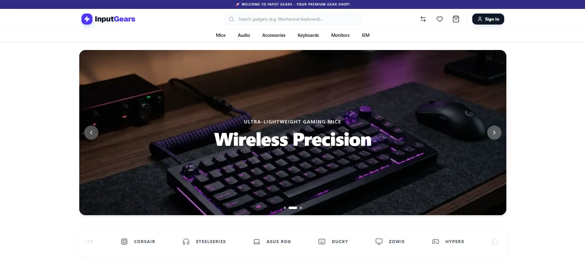 Input Gears — Tech Gadget Store — project by Rakib Hassan, Full-Stack Developer
